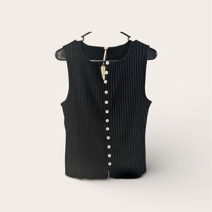 Free People Black Ribbed Sleeveless Top